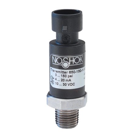 NOSHOK Pressure Transmitter, 0 psig to 2000 psig, 0.5% Accuracy (BFSL), 4 mA to 20 mA Output, 1/4 NPT Male, Integral Cable 18 in (IP69K) 650-2000-1-1-2-39
